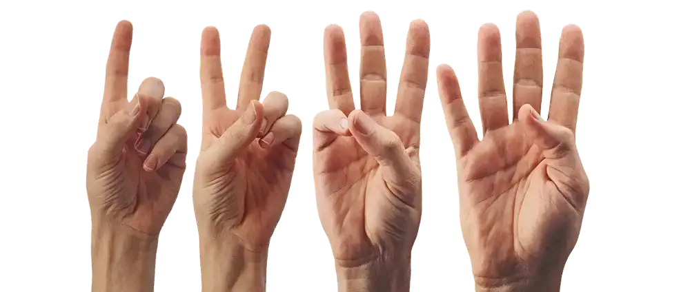 Hands counting four