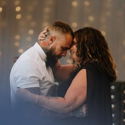  A couple crying.