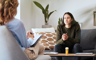 Woman talking with Counsellor