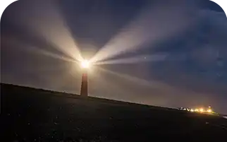 beams of a lighthouse