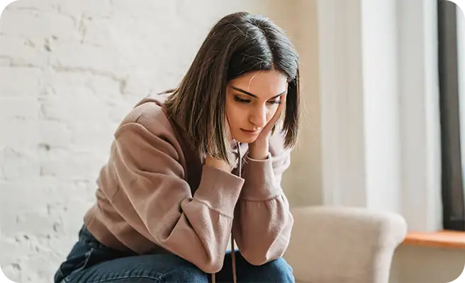 Young woman needing drugs.