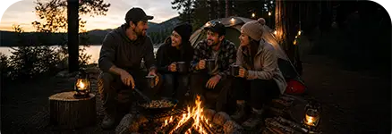 Camping with friends.