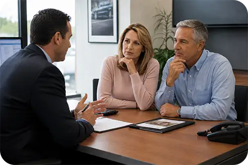 Two men talking in a treatment centre.