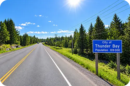 The Ontario 102, entering Thunder Bay.