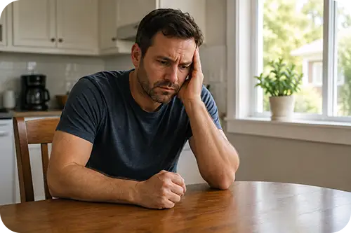 A man worried about his son's addiction.